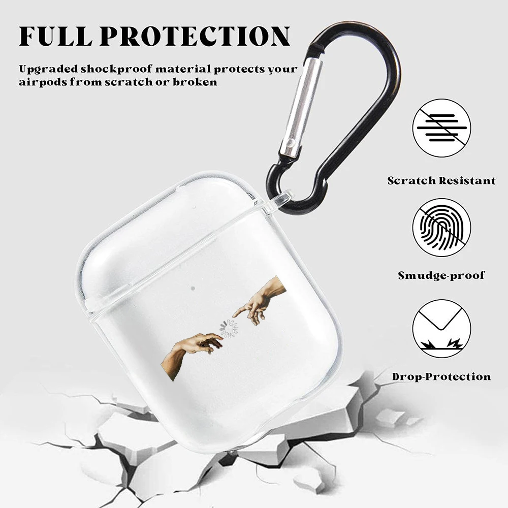 Прозрачный чехол для Airpods с изображением эстетических рук возрождения 2/1 Ван Гога
