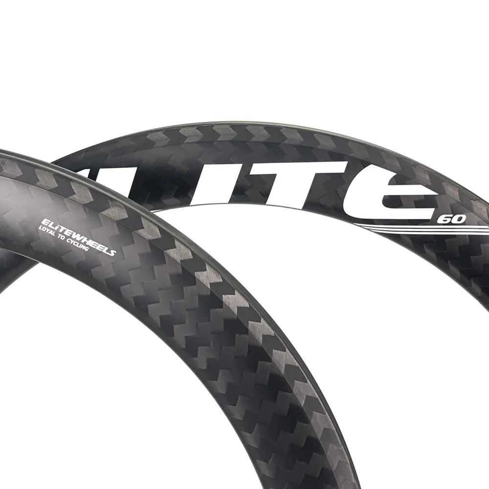 ELITEWHEELS 700c 60 мм бескамерный клинчерный обод из углеродного волокна трубчатый 12k Twill