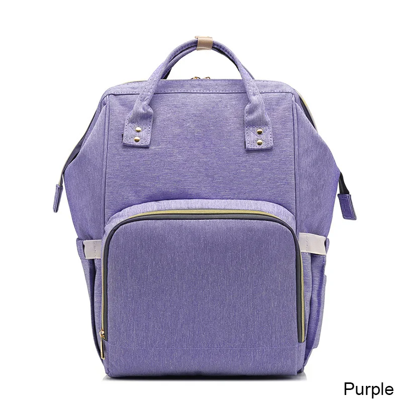 purple Mommy пеленки мешок большой емкости Дизайнер уход сумка Детские пеленки сумка для ухода за младенцем для мамы дети мода путешествия рюкзак - Цвет: purple