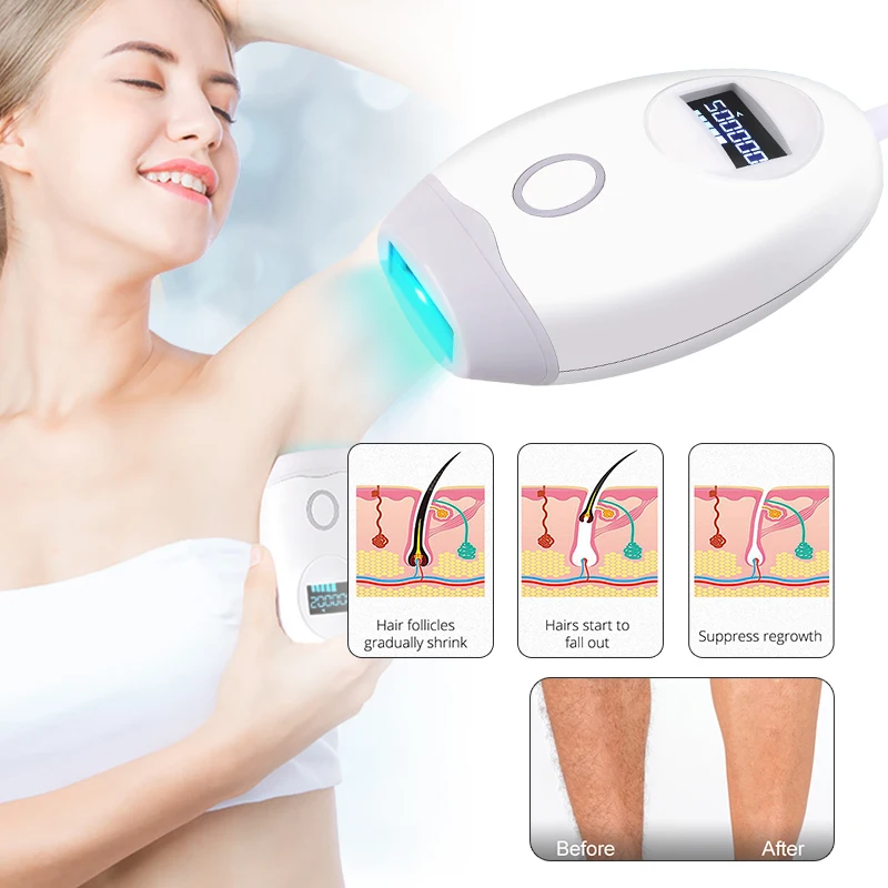 

IPL Hair Removal Electric Laser Permanent 500000 Flash Light Pulses Freezing Painless LED Display Full Body Hair Remover