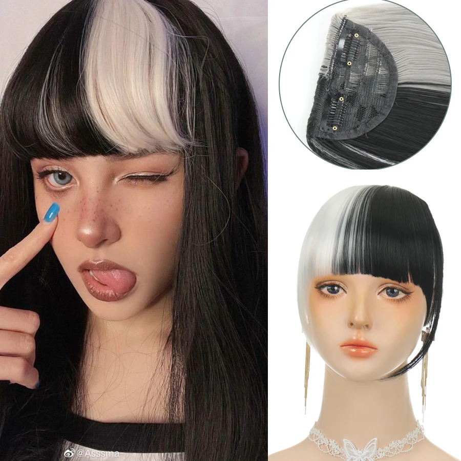 

Синтетическая челка, термостойкие шиньоны, удлинитель волос с искусственной бахромой, натуральный накладной шиньон для женщин, зажим для ч...