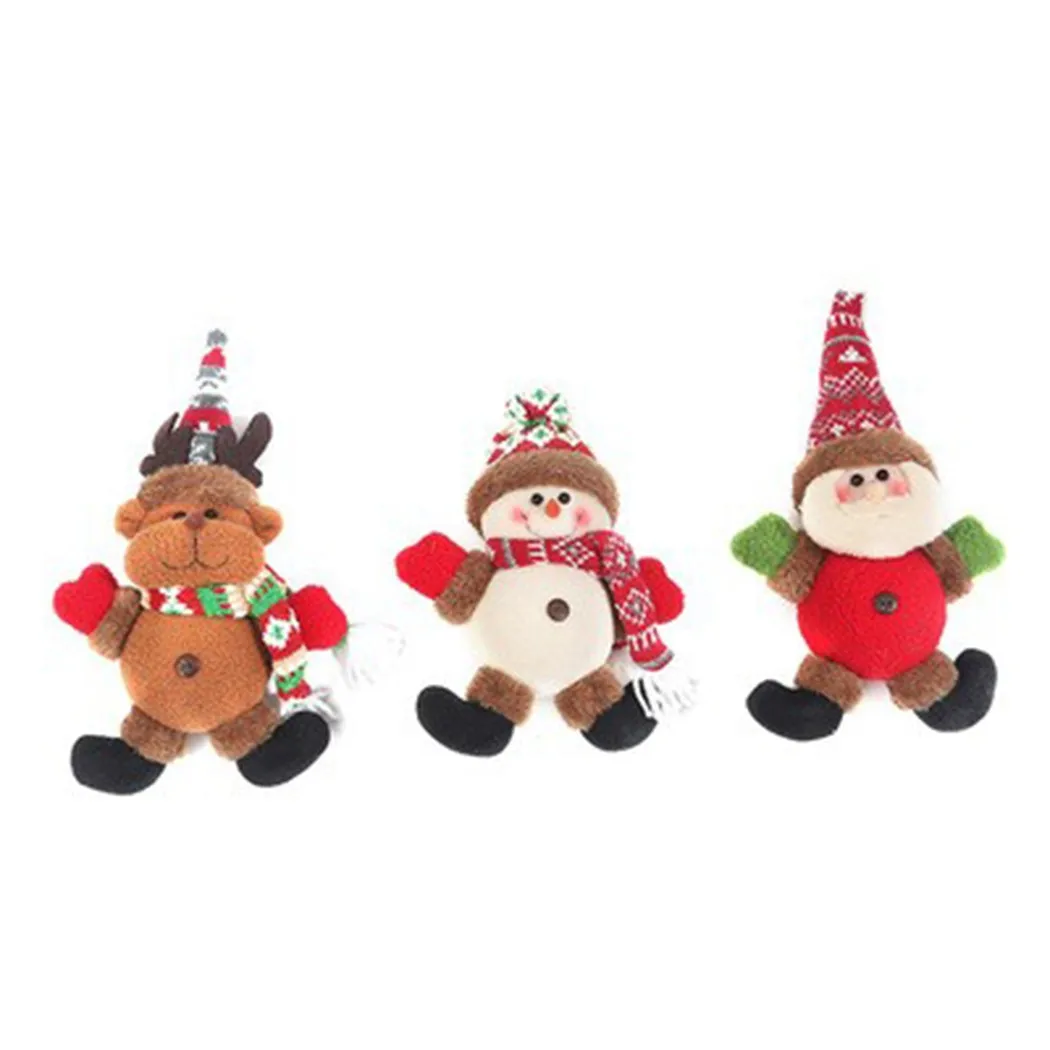 

Christmas Tree Pendant Doll Hang Decor With Light Xmas Gift Santa Claus Snowman 2022 Happy New Year Doll Hang Decorations