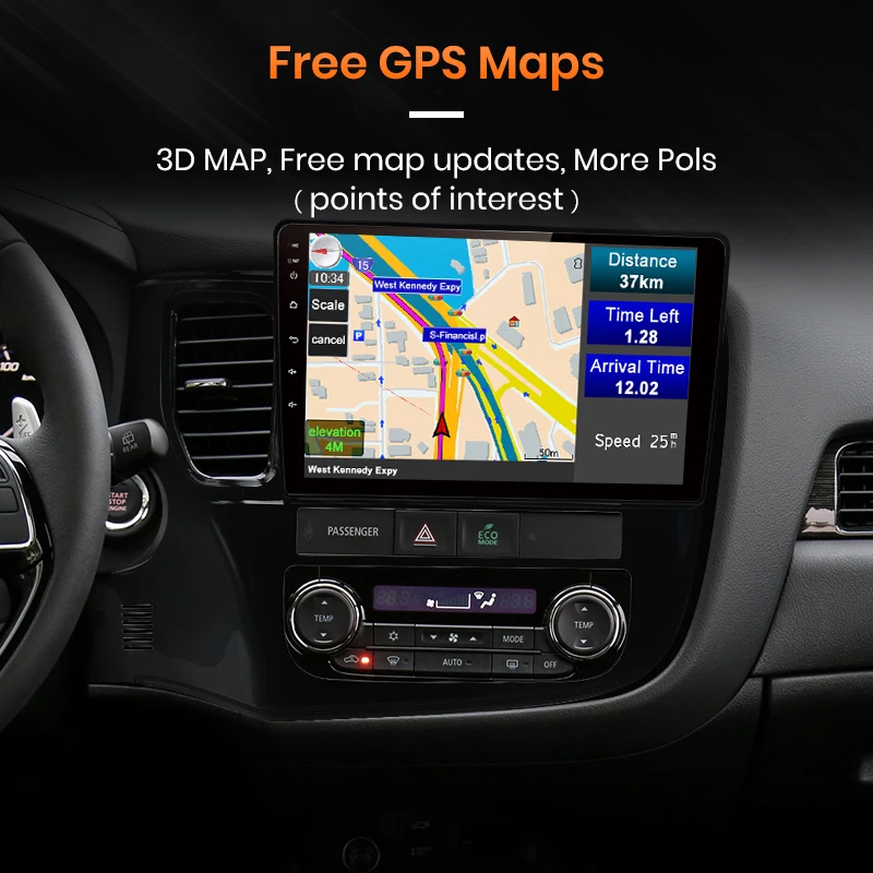 Автомагнитола AWESAFE PX9 для Mitsubishi Outlander мультимедийный видеоплеер на Android 2012 2 Гб ОЗУ