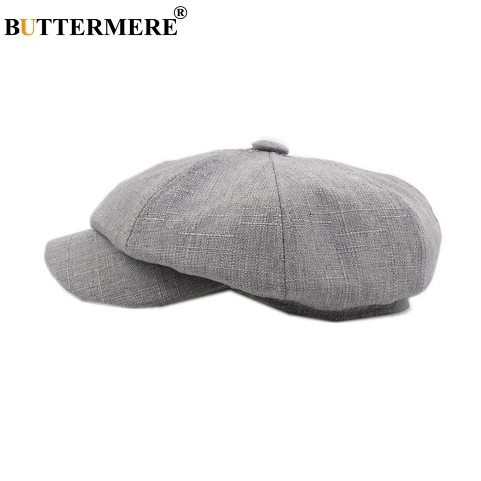 Мужская кепка газетчик BUTTERMERE хлопковая восьмиугольная цвета хаки на весну и