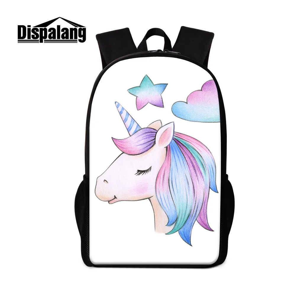 

16 Inch Large Capacity School Backpack Unicorn Sublimation Schoolbags Custom Logo Bookbags For Girls Heat Transfer Shoulder Bag