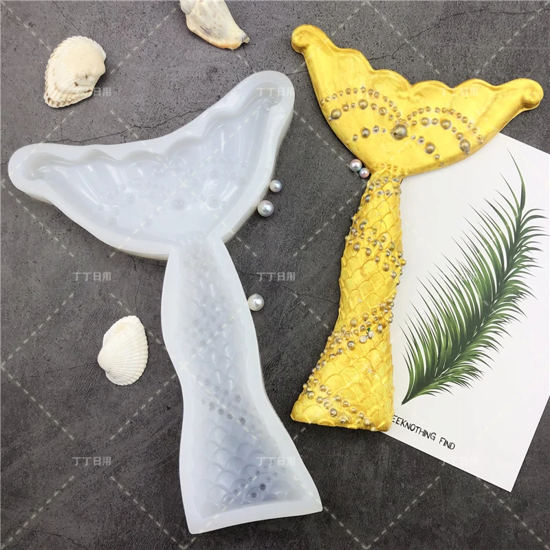 Sugarcraft Русалка рыбий хвост силиконовая форма морские водоросли оболочки инструменты для украшения тортов из мастики шоколадная форма для выпечки гипсовые глиняные формы