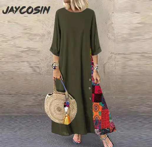 Женское платье большого размера летнее элегантное свободное женское