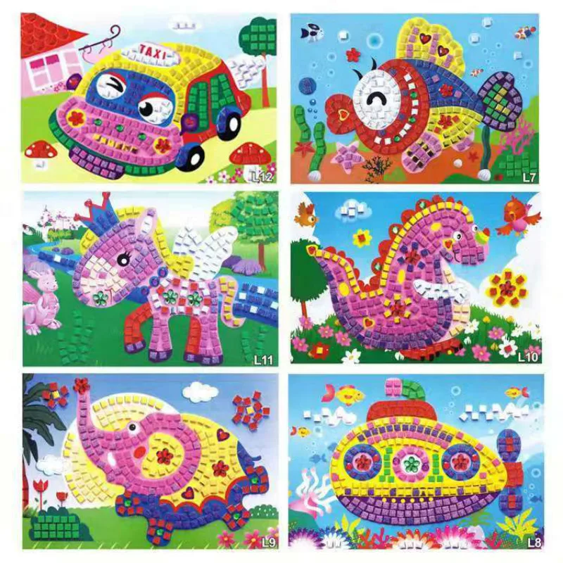 3D Детский пазл из ЭВА DIY пенная мозаика хрустальные наклейки художественные