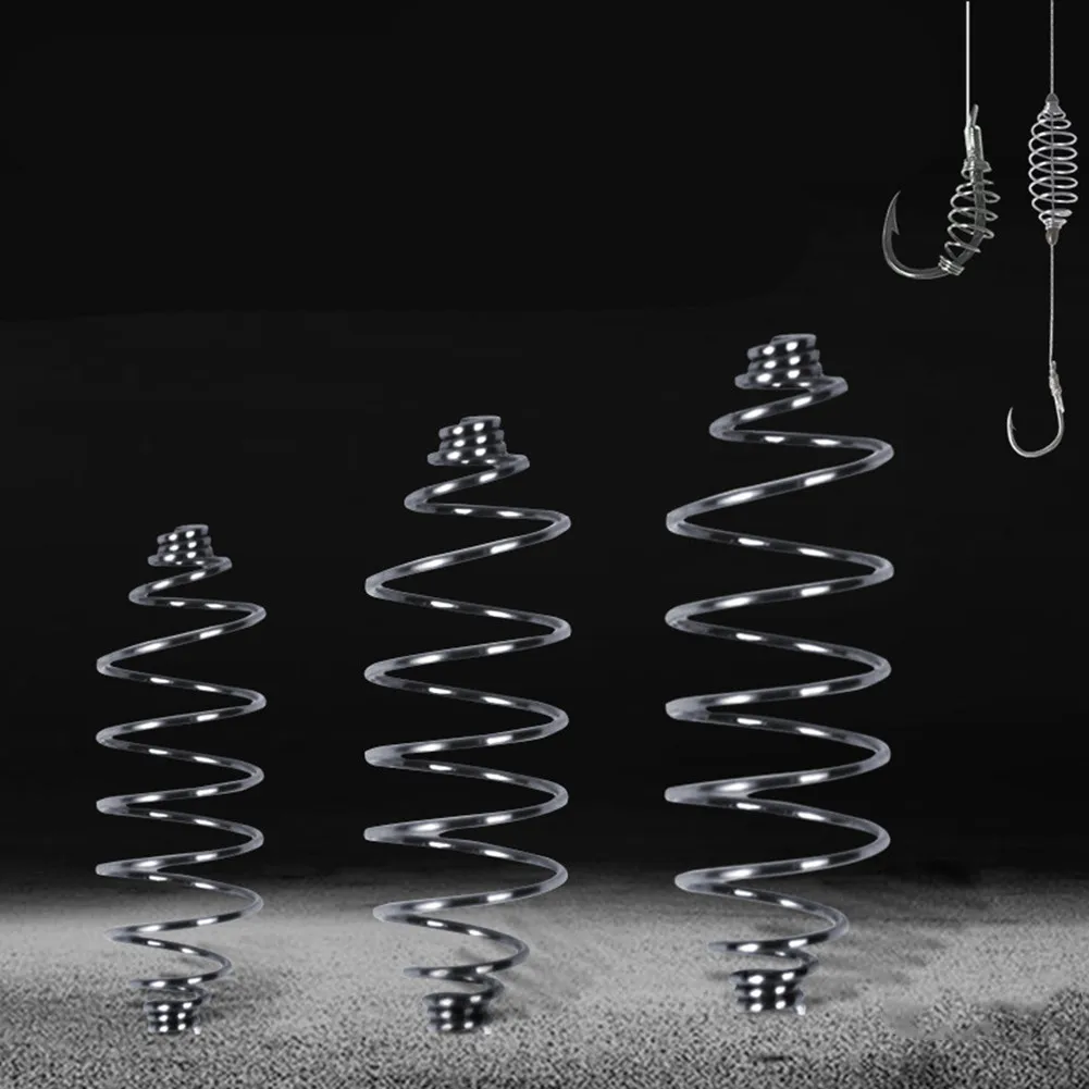 

20pcs/lot Bait Feeder Spring For Carp Fishing Fresh & Fishing Rig Bait Feeder Metal Spring With Inline Tube Fishing Group Spring