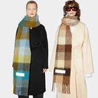 2021 ac studio thickened plaid womens scarf shawl acne warm wrap pashmina blanket cashmere europe autumn and winter scarf