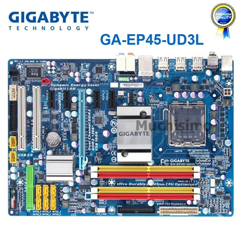 Gigabyte GA EP45 UD3L материнская плата LGA 775 DDR2 настольных P45 5 PCI E Шахтер