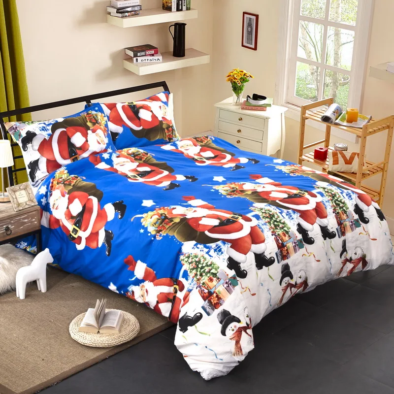 

Santa Claus Printed 3D Bedding Set Duvet Cover Merry Christmas Comforter Bed Set Gifts USA Size Twin Full Queen King Size