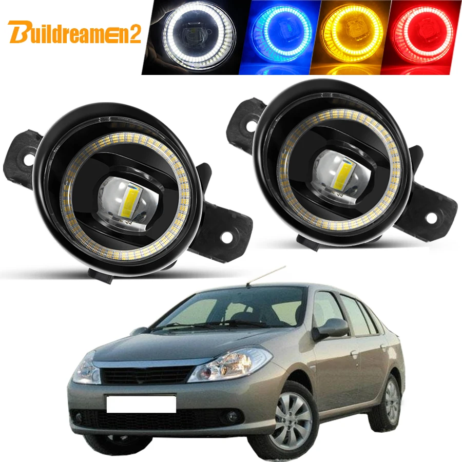 

2 X Angel Eye Fog Light Assembly 40W Car LED Lens Fog Daytime Running Lamp DRL For Renault Symbol (LB0/1/2_) Saloon 1998-2010