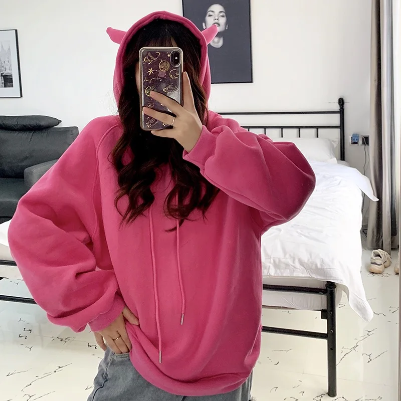 2021 new korean fashion hoodies womens winter tops casual Girls cute Bigh sweatshirt women anime hoodie female Lady Ay1200