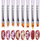 Кисть для дизайна ногтей, 1 шт., ручка с цветочным рисунком, зазубренная кисть, маникюрные щетки для УФ-геля, гелевые ручки для рисования