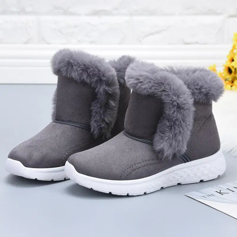 

Plush Ankle Boots Winter Women Shoes Fur Plush Snow Boots Ladies Shoes Keep Warm Non-slip Short Boots Female Woman Footwear