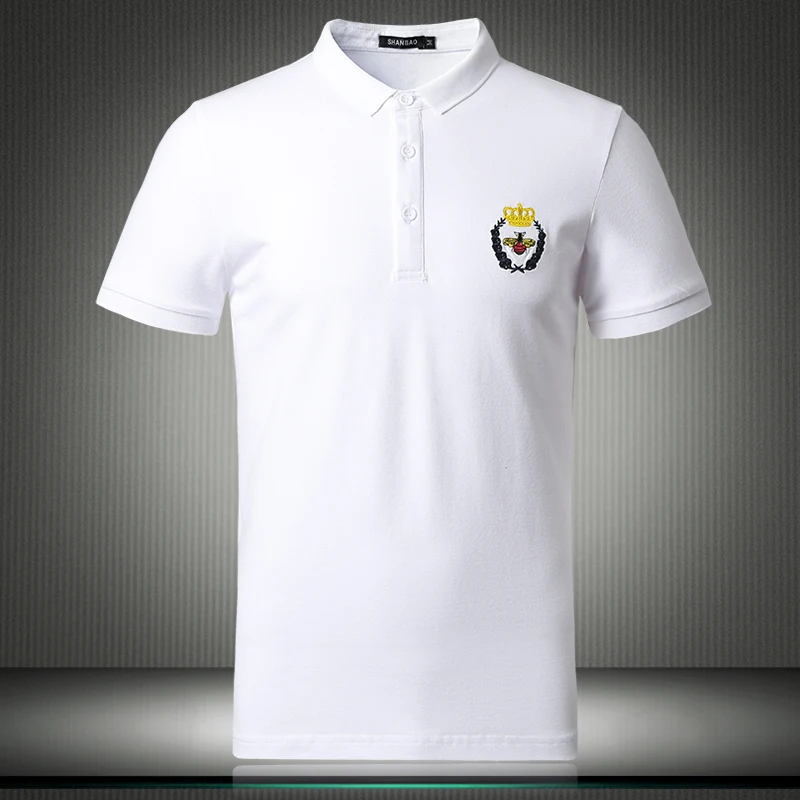 Поло 2020 летние отличные дизайнерские рубашки мужские с вышивкой короны