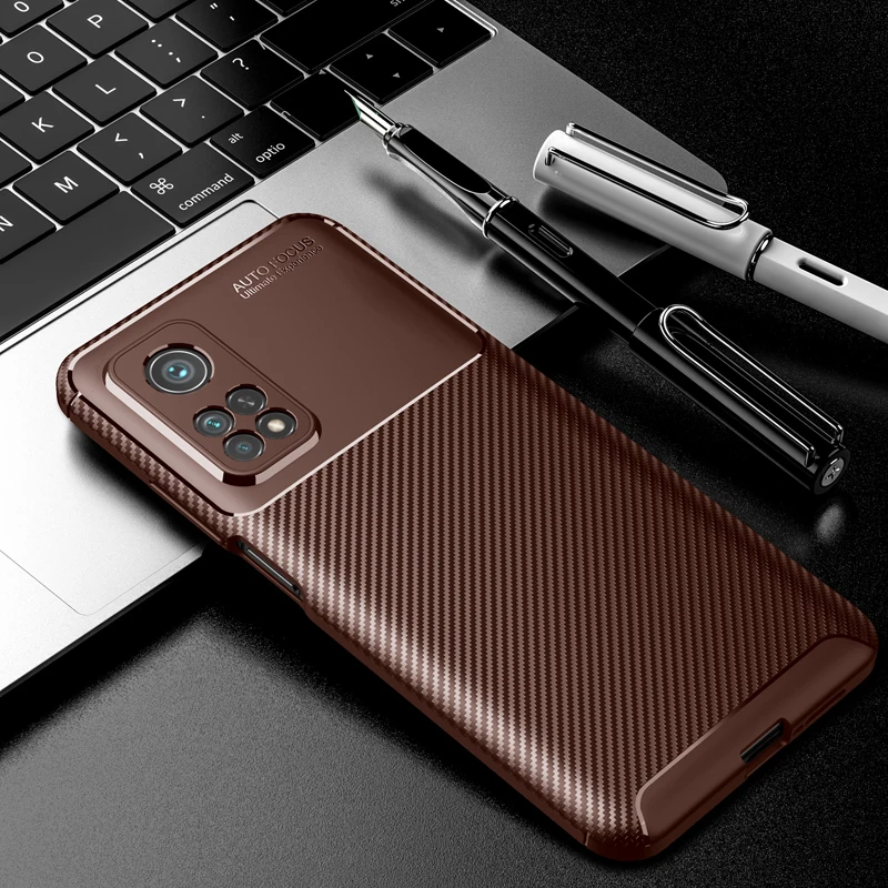 

For Xiaomi Mi 10T Pro Case Soft Carbon Fiber Case Back Cover Phone Bumper For Xiaomi Mi 10t Pro Funda