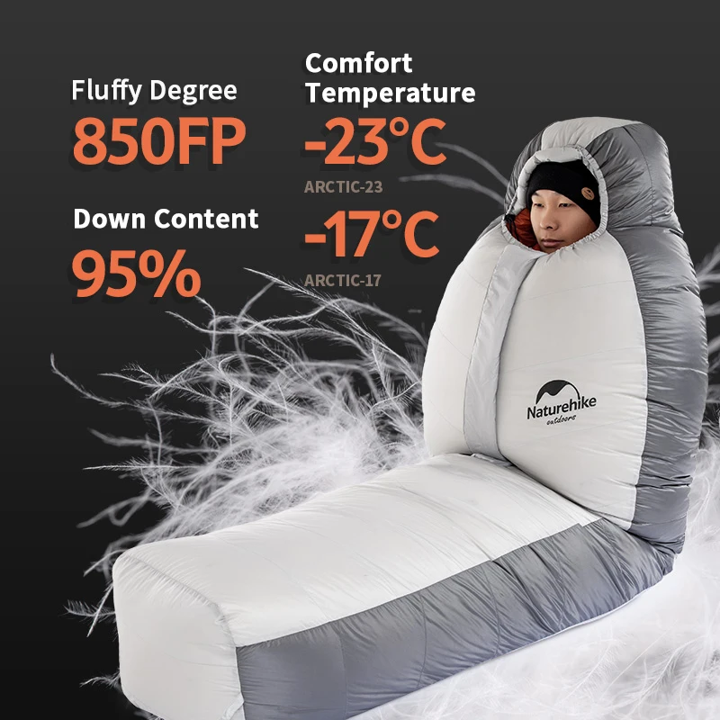 Naturehike мумия 23 ℃ спальный мешок 850FP гусиный пуховик светильник для улицы