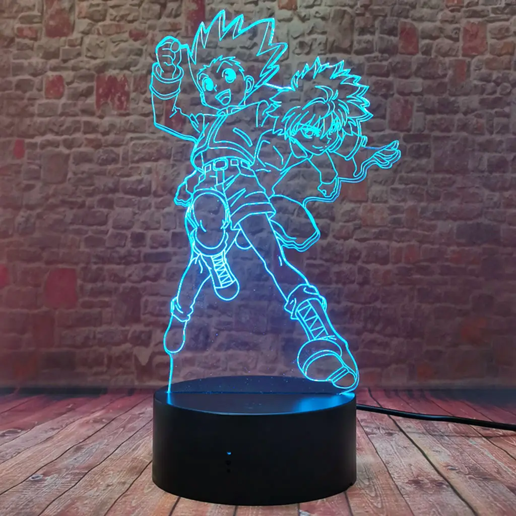 

Light-up 3D Desk Nightlight LED Colorful Changing Lamp Gon and Killua Model Manga Hunter X Hunter Anime Figure Toys for Children