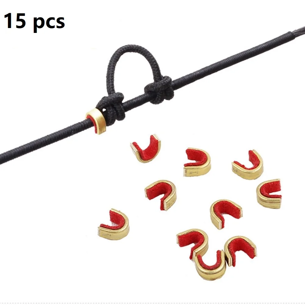 

6/15/30pcs Archery Bow String Nock Points Bowstring Positioning Copper Buckle Clip Knocks Brass Archery Bow Accessories