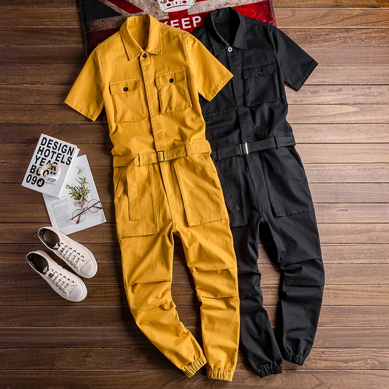 Men's Overalls Suit Loose Multi-pocket Hip-Hop pants Casual Overalls Leggings trendy Men and women Show Performance clothing