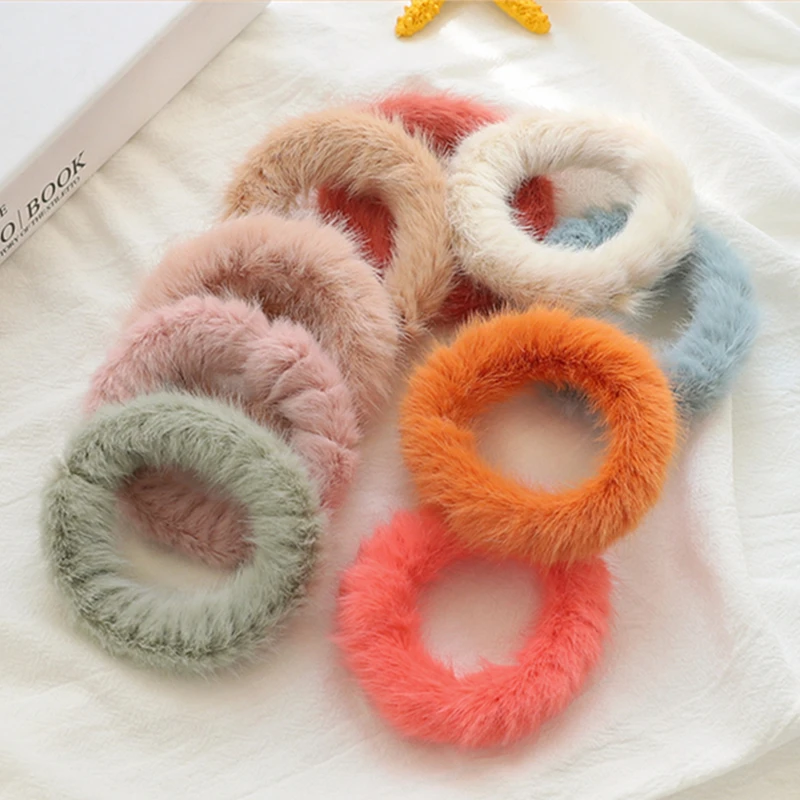 М мизм милые карамельные эластичные резинки для волос из искусственного меха