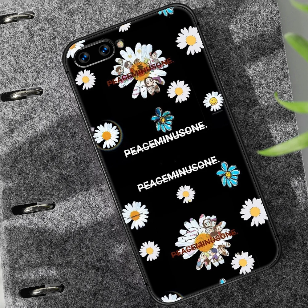 

INS Korea brand peaceminusone Phone Case Cover Hull For HUAWEI honor 7a 8 8s 8a 8x 9 9x 10 20 i Lite Pro black Back Silicone