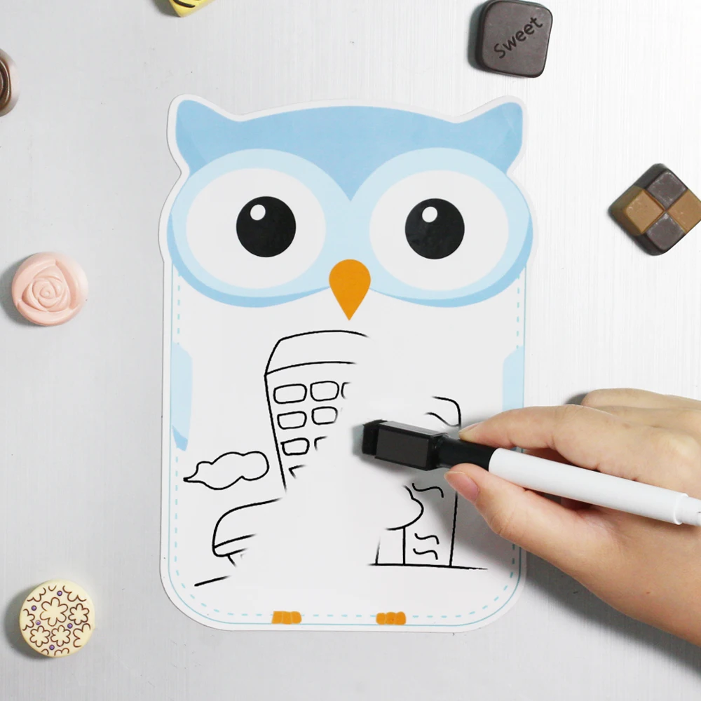 Животные Сова письмо доска для рисования сообщения игрушки магниты досок