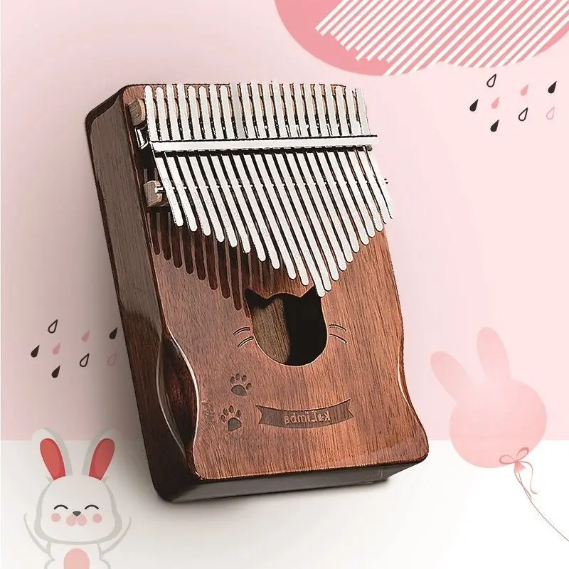 

17 Keys Kalimba Thumb Piano for Beginner Musical Toys With Tune-Hammer And Music Book Portable Mahogany Wooden Finger Piano
