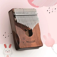 17 keys kalimba thumb piano for beginner musical toys with tune hammer and music book portable mahogany wooden finger piano