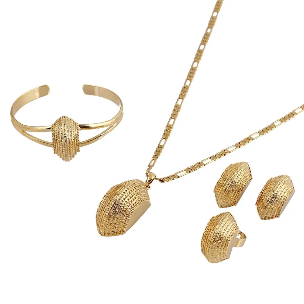 В эфиопском африканском стиле Модные Ювелирные наборы 24K золотого цвета модные