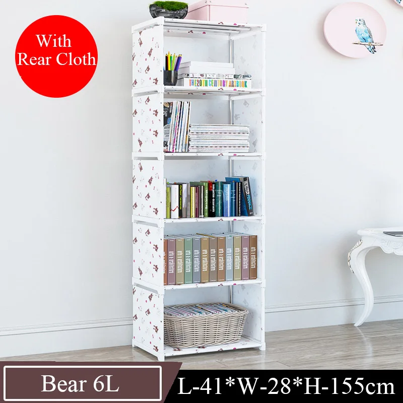 

Multi layer Simple Bookshelf Nonwoven fabric Book organizer storage cabinet Assembly wall Children shelf bookcase Home Furniture