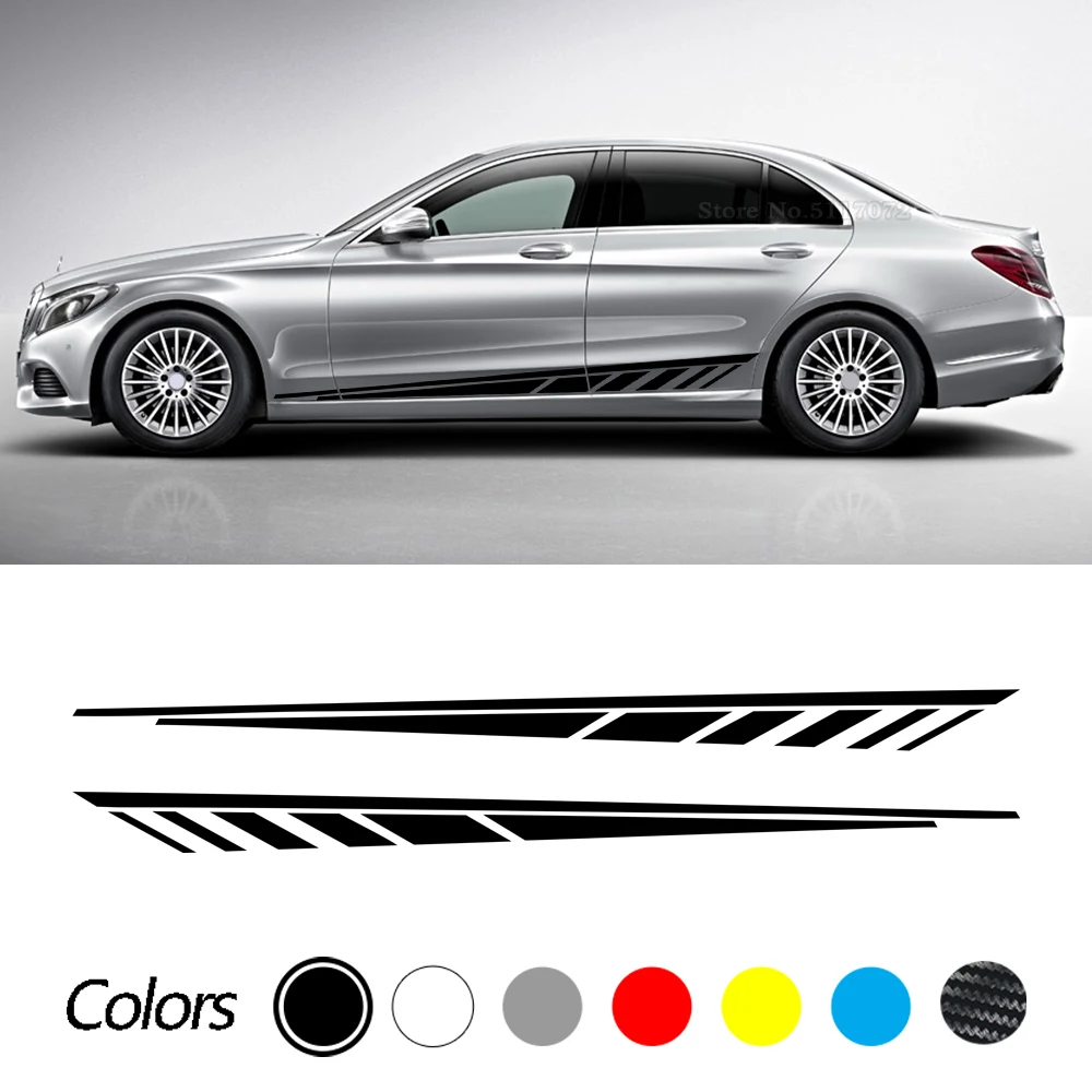 

Car Side Skirt Stickers Door Decals for Mercedes Benz A B C E G S R X V CLA CLk CLS SLK SLC EQC GLA GLC GLE GLS GLK VITO AMG GT