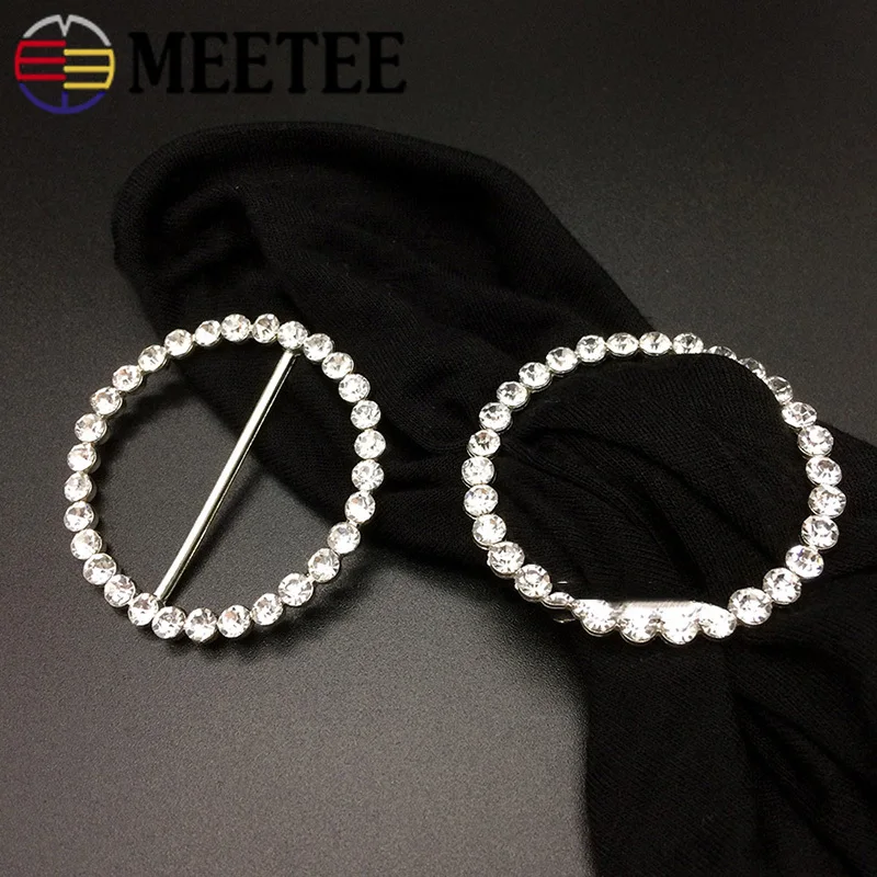 Meetee 5 шт. Стразы три скользящие пряжки сплав жемчужный пояс одежда украшение в