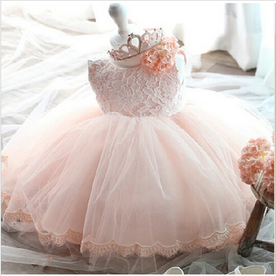 Elegant Girl Dress Girls 2021 Summer Fashion Pink Lace Big Bow Party Tulle Flower Princess Wedding Dresses Baby dress | Детская одежда