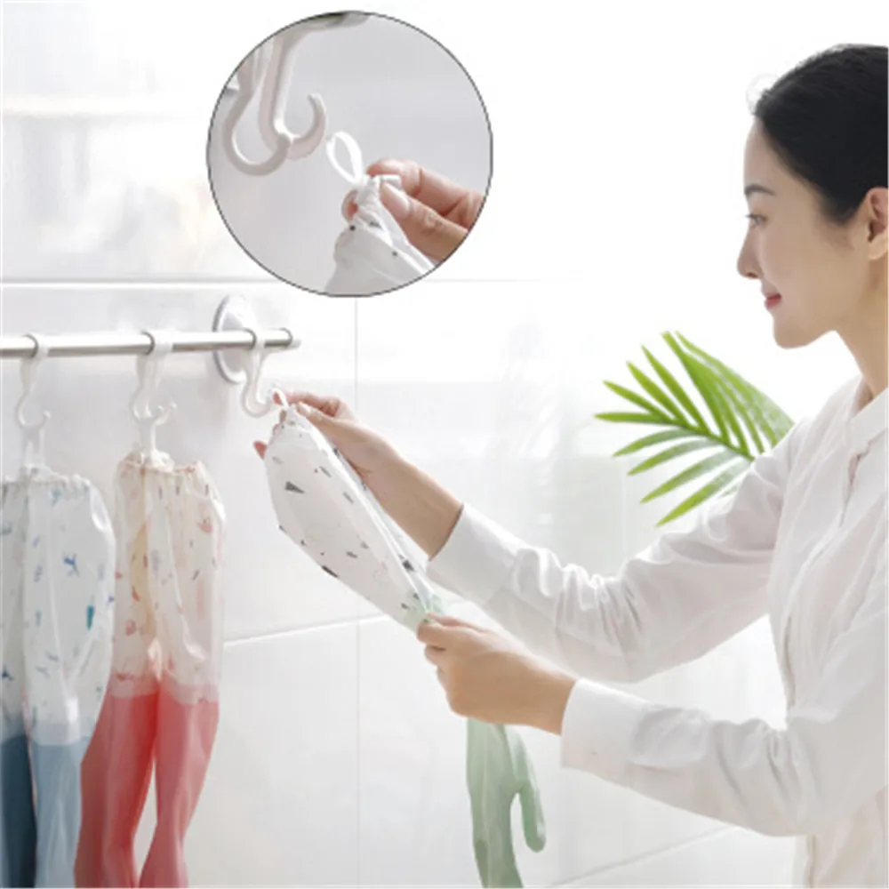 

Long Sleeve Wash Dishes Household Cleaning Gloves Kitchen Waterproof DishWashing Gloves Rubber Bands Gloves