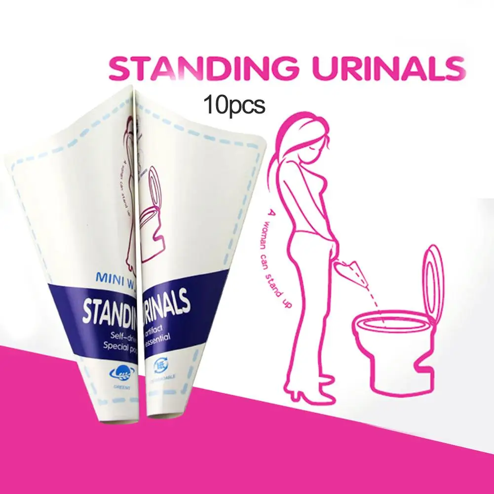 

10 шт. одноразовый Бумажный Туалет устройство для мочи Портативный Женский Кемпинг путешествия стоячий писсуар Туалет