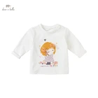 Детская футболка с принтом Дэйва Беллы DB20581, осенняя футболка с милым мультяшным принтом, модные топы для девочек