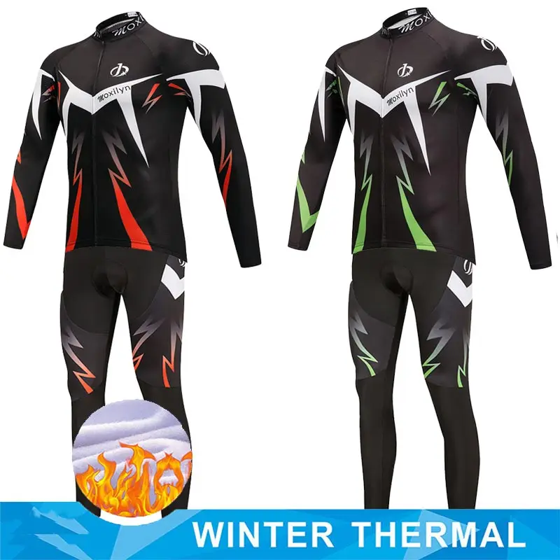 Комплект велосипедной одежды Moxilyn Зимняя Теплая Флисовая одежда для горных
