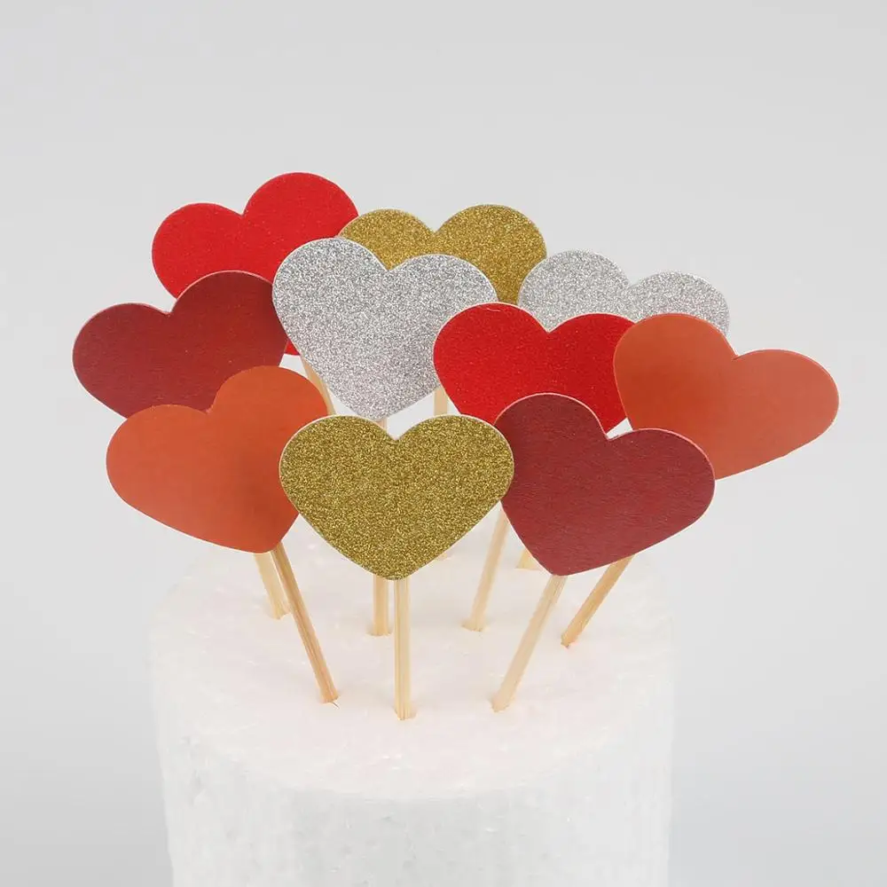 

10pcs Colorful Cake Topper Star Heart Happy Birthday Party Cake Decora Supplies Baby Shower Decoration Wedding Party
