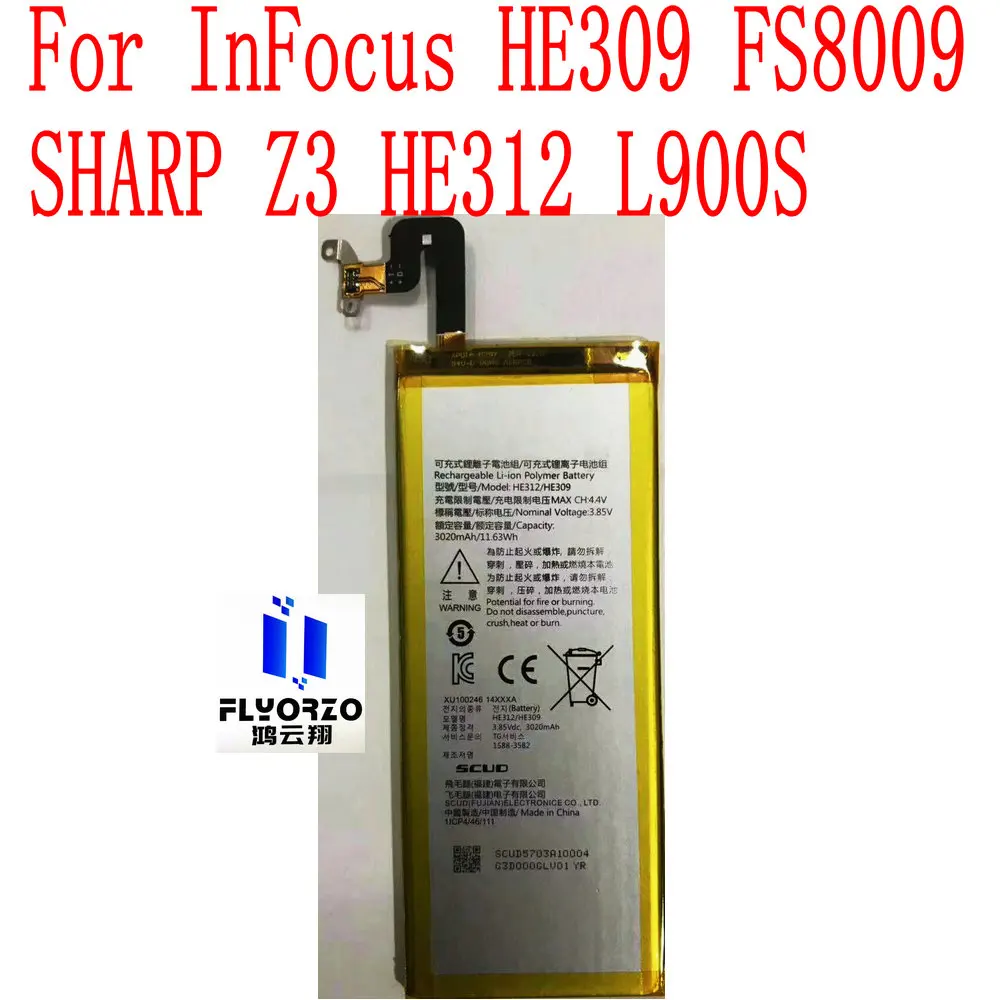100% Бренд новый высокое качество 3020mAh HE312/HE309 аккумулятор для InFocus HE309 FS8009 SHARP Z3 HE312 L900S мобильный телефон 100% Бренд новый высокое качество 3020mAh HE312/HE309 аккумулятор для InFocus HE309 FS8009 SHARP Z3 HE312 L900S мобильный телефон