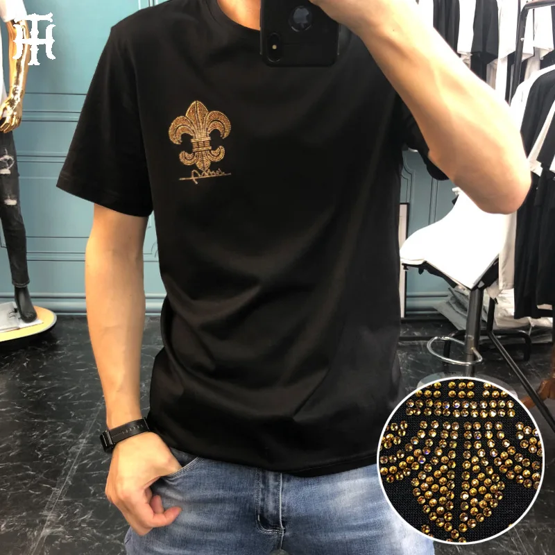 

Мужская летняя футболка с коротким рукавом и круглым вырезом