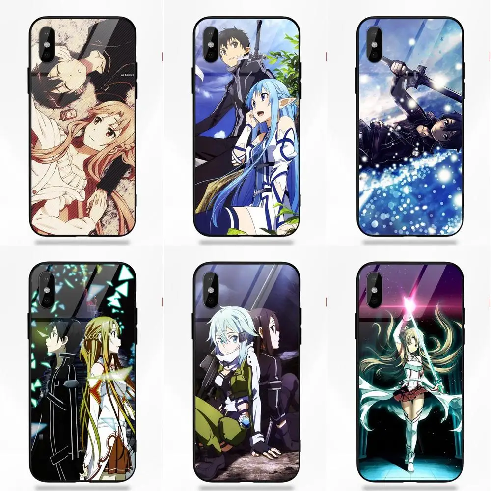 Мягкий ТПУ чехол закаленное стеклянные крышки для Apple IPhone X XS Max XR 5 5C 5S SE 6 6S 7 8 Plus Sword