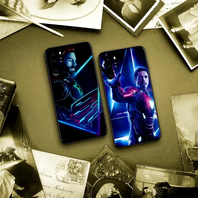 Черные силиконовые чехлы Marvel The Avengers для huawei Y6 Y7 Y9 Prime 2018 2019 Nova 2i 3 4 3i Lite mate 10 20 Pro