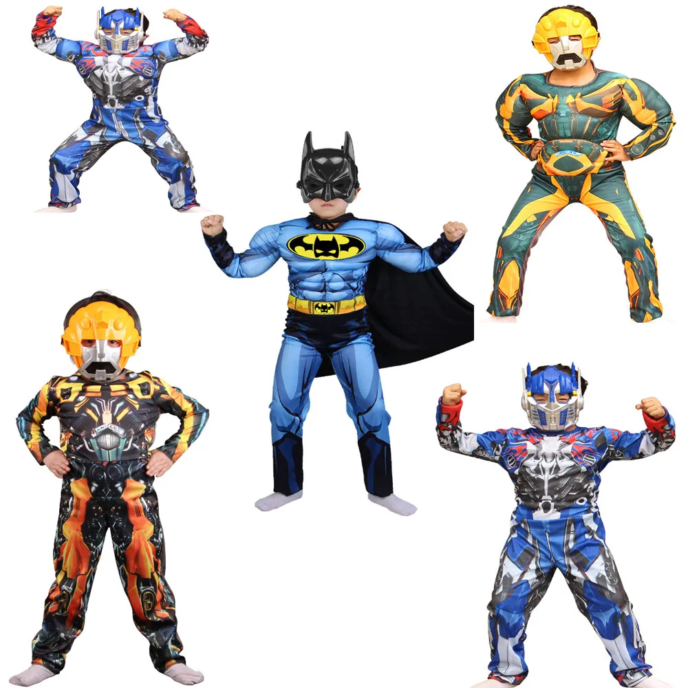 Детский костюм шмблби для косплея Супергерой маска мускулов Оптимус Прайм