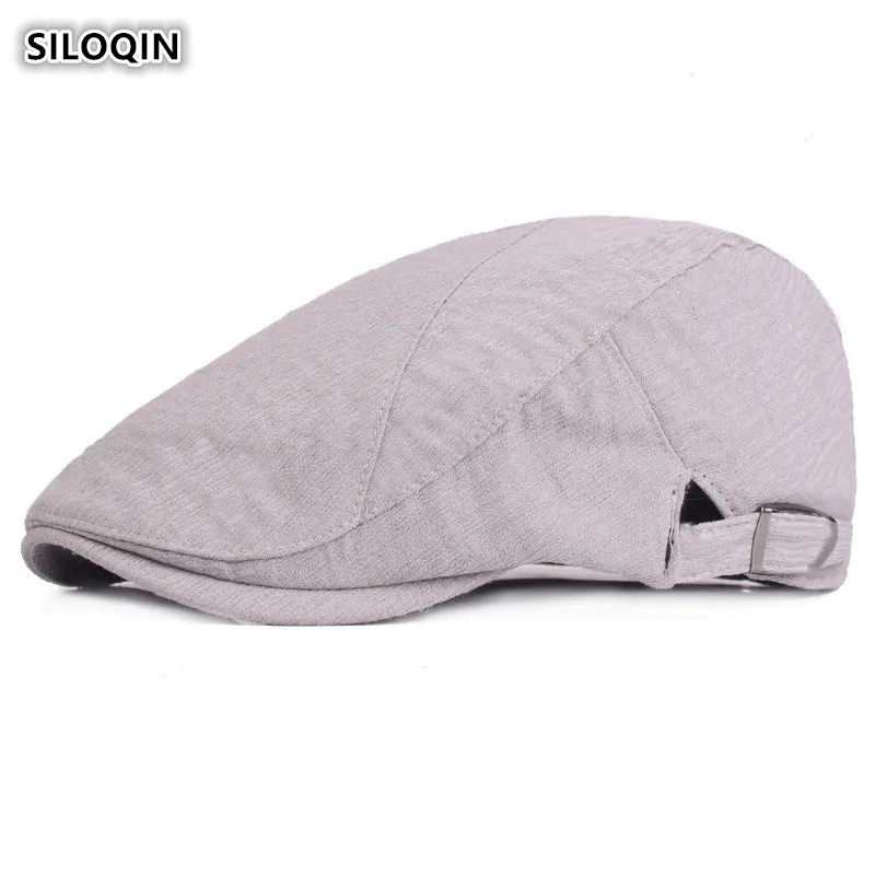 

SILOQIN Adjustable Size Spring Autumn Cotton Men's Berets Trend Fashion Youth Artist Painter Berets Snapback Tourism Leisure Cap