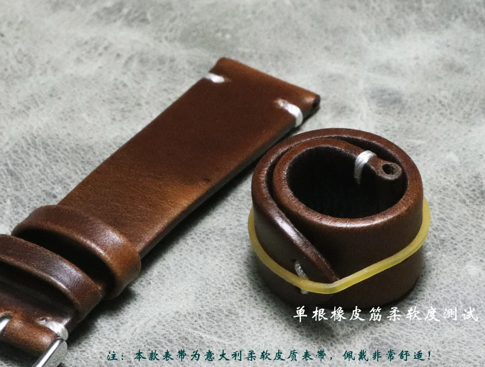 

18 19 20 21 22mm Thin section Oil wax Genuine Leather Watch Belt Handmade Watch Accessories Strap Band Men Cowhide Watchbands
