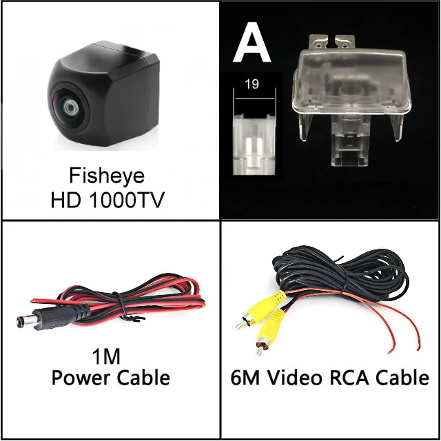 for Toyota Esquire Camry Fielder LEVIN Prius Auris Avensis Fisheye Night Vision HD Car Rear View reverse Backup Parking Camera - Название цвета: A Wire n Camera