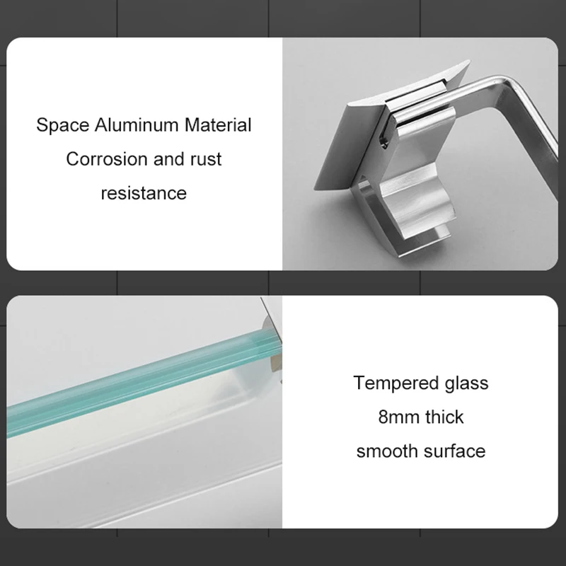 Настенная стеклянная полка для ванной комнаты с держателем полотенец - купить по